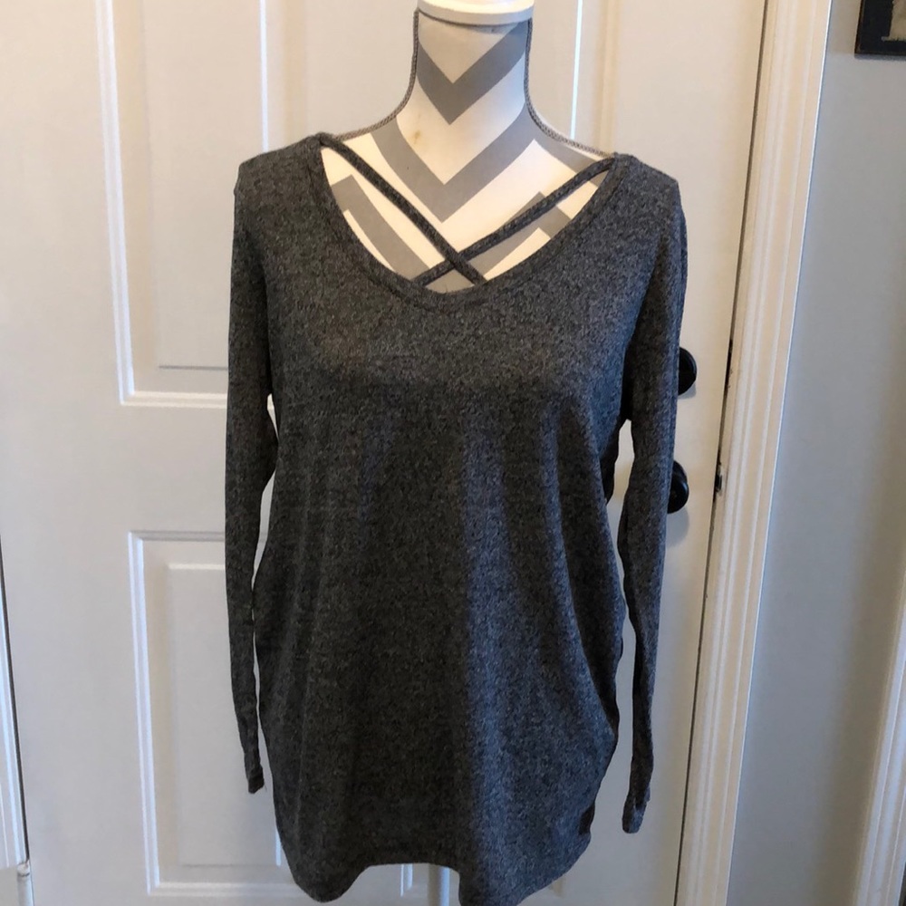 Poof New York long sleeve scoop neck top